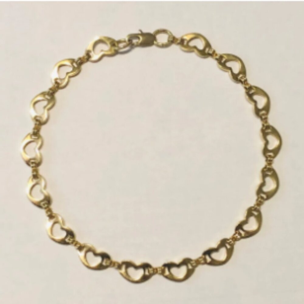 Large Open Heart (GJ147) Unisex anklet Lifetime Guaranteed